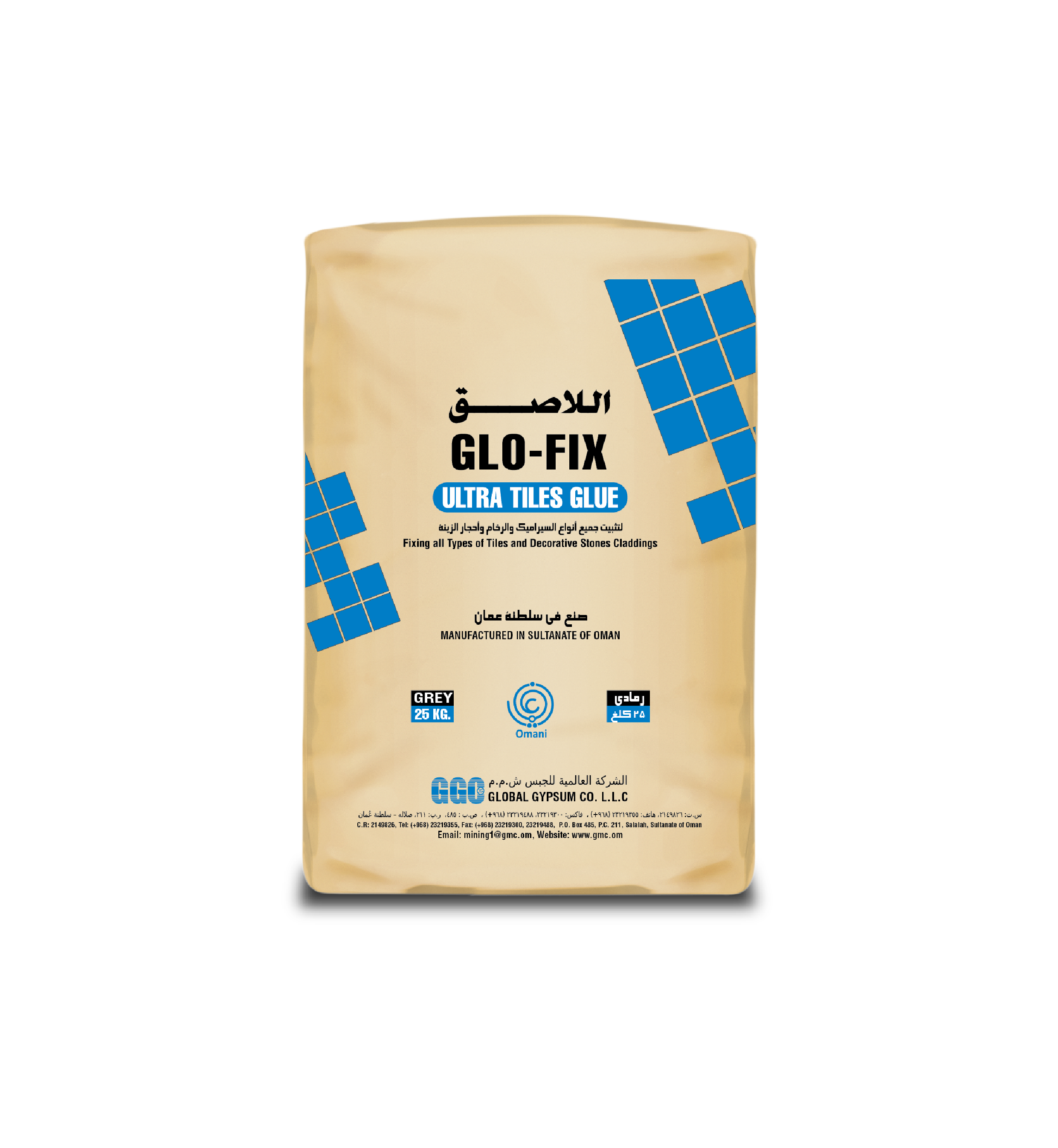 Glo Fix Ultra Tile Glue Grey 25 KG C1